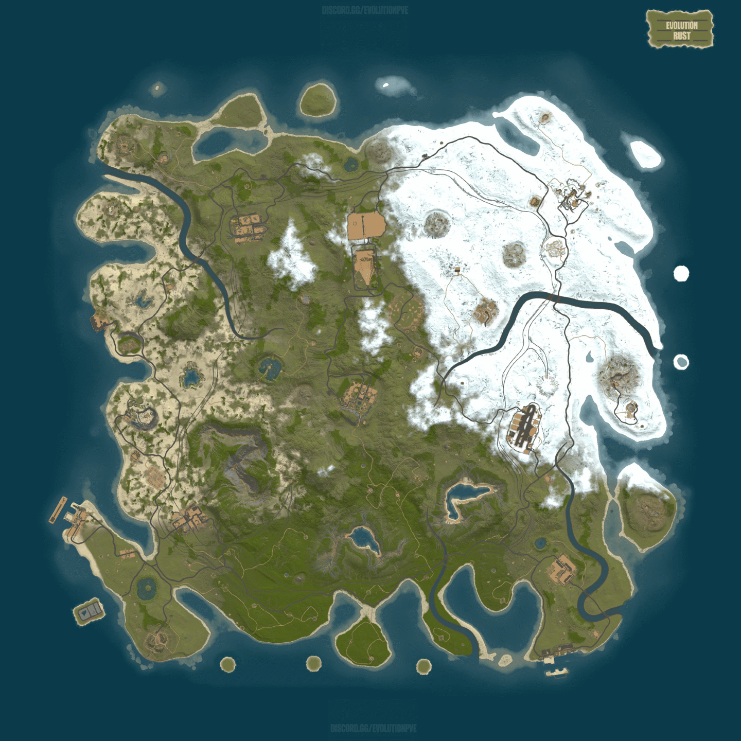 Mapa de [BR] Evolution PVE 10X | Skills | Quests | Raid Bases